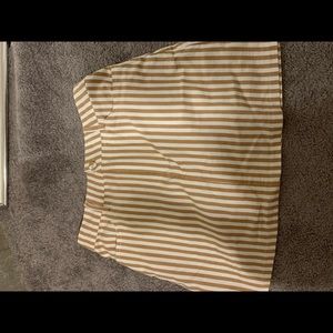 White and tan Striped Skirt Forever 21